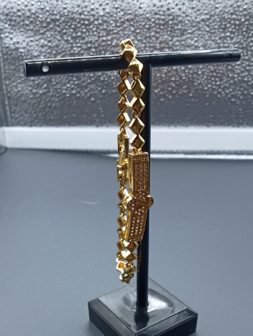 Gold Tone Crystal Accent Bracelet